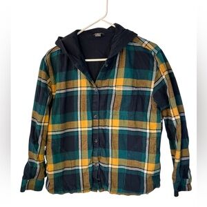 Eddie Bauer flannel lined hoodie jacket
